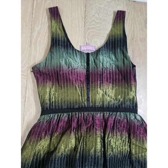 Vivienne Tam Dress 6 Multicolor Silk Cotton Blend Iridescent Shimmer - Picture 8 of 10